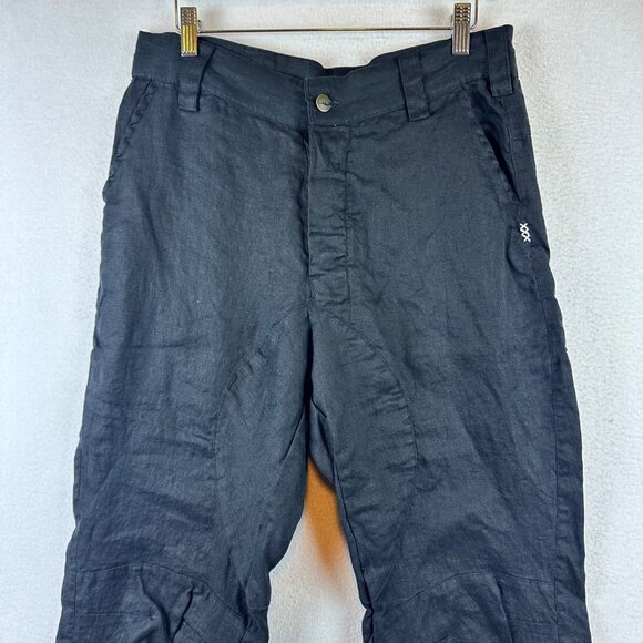 Chintamani Alchemists Black Linen Barrel Drop Crotch Cropped Pants Womens M - Picture 4 of 13